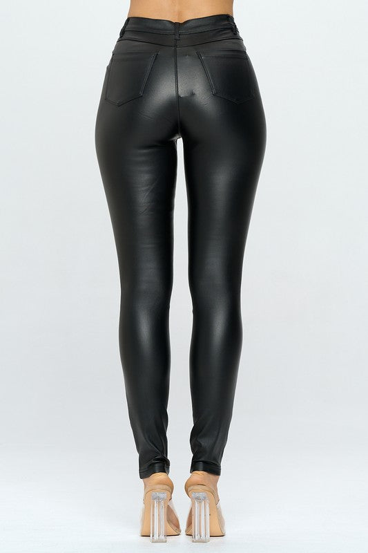 Nova Faux Leather Pants - Black