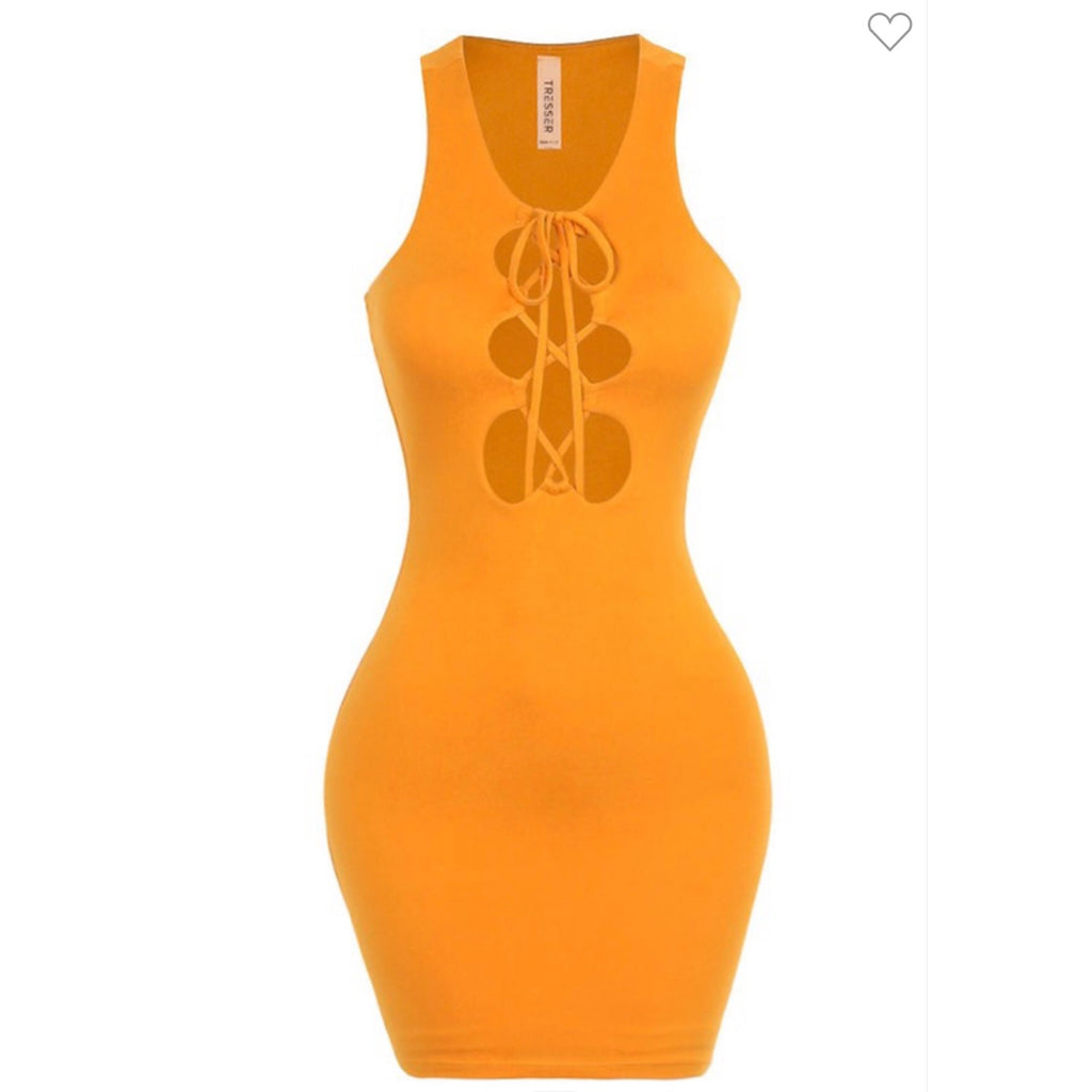 Marsha Mustard Bodycon Dress
