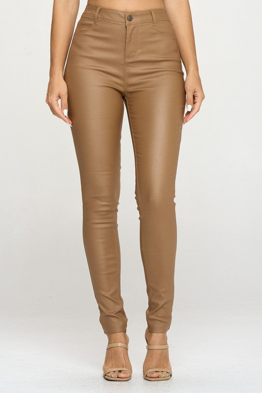 Nova Faux Leather Pants - Camel