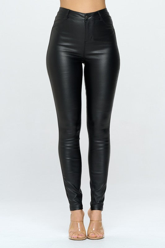 Nova Faux Leather Pants - Black