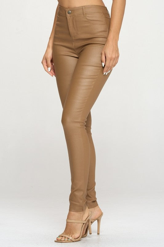 Nova Faux Leather Pants - Camel