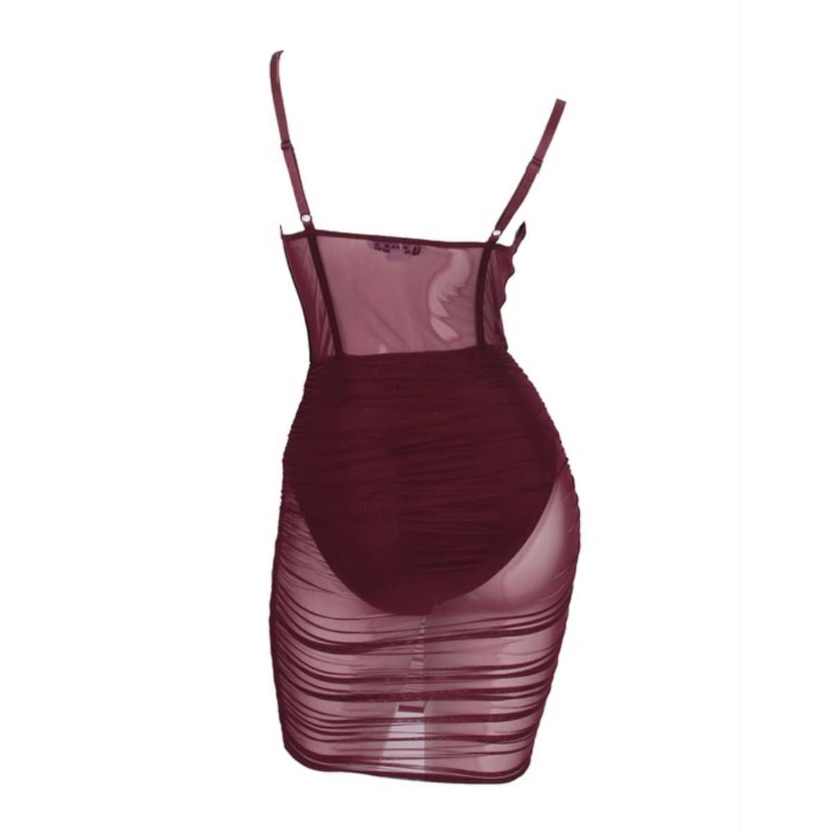 Sasha Burgundy Mesh Dress